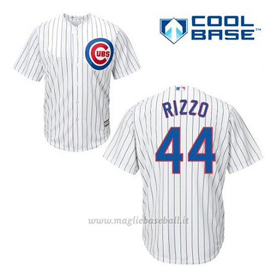 Maglia Baseball Uomo Chicago Cubs 44 Anthony Rizzo Bianco 1ªCool Base